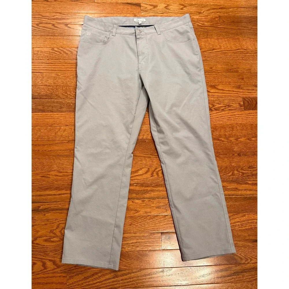 Peter Millar eb66 Performance Five Pocket Pants Fits Mens 36x28 Gale Gray Golf‎